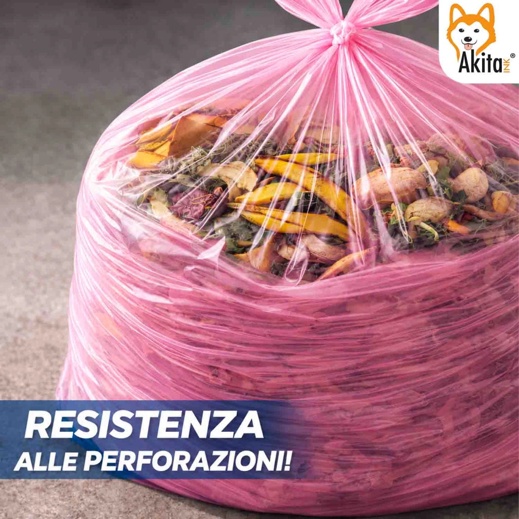 Akitaink Sacchi Spazzatura 40x55 Rosa 180 Pz