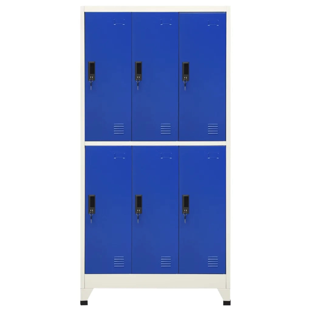 Armadietto da ufficio moderno 90 x 45 x 180 cm con ante chiudibili a chiave acciaio grigio 02_0047015