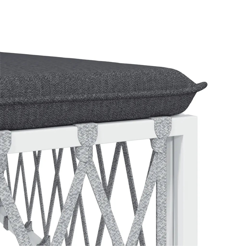 Set Salotto da Giardino 5 pz con Cuscini in Acciaio Bianco 3186824