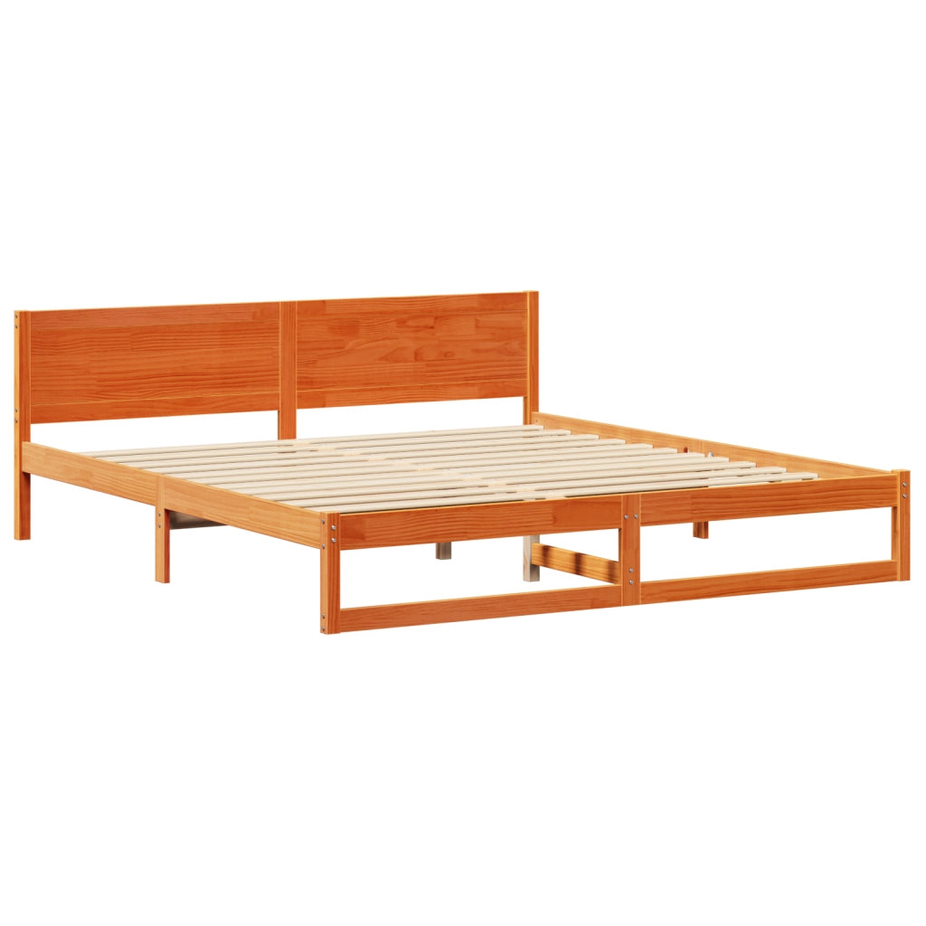 Struttura Letto Marrone Cerato Legno Massello di Pino 180 x 200 cm