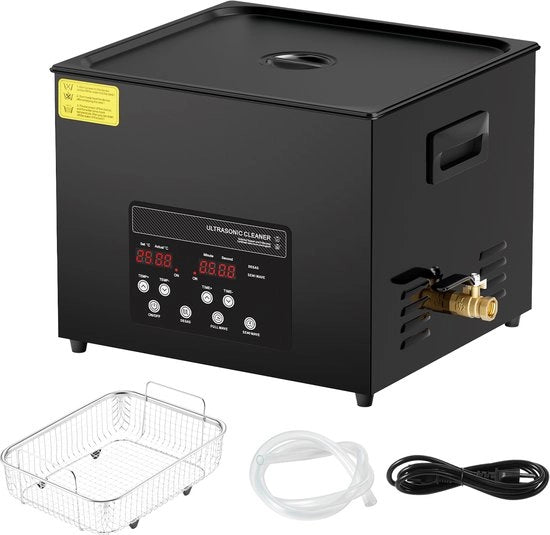 Pulitore Ultrasonico 15l, 360w Digitale, 40kHz con Modalità Soft, Migliorata Emissione, Riscaldamento e Timer.