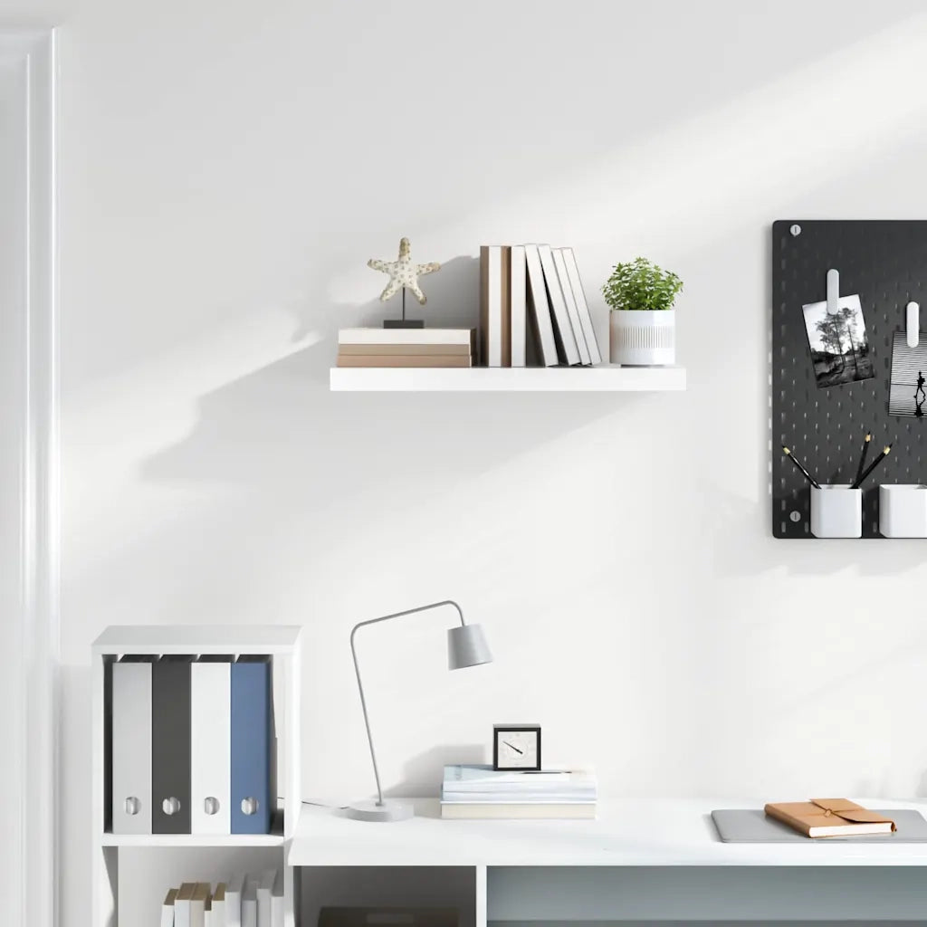 Scaffale a Parete Bianco Lucido 60x23,5x3,8 cm in MDF cod mxl 51472