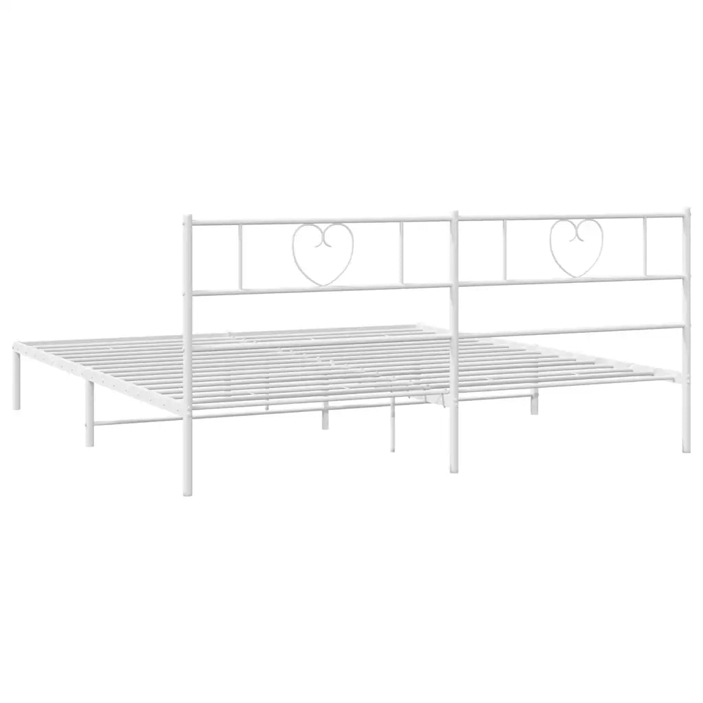 Giroletto con Testiera-Struttura Letto con testiera Metallo Bianco 183x213 cm 933952