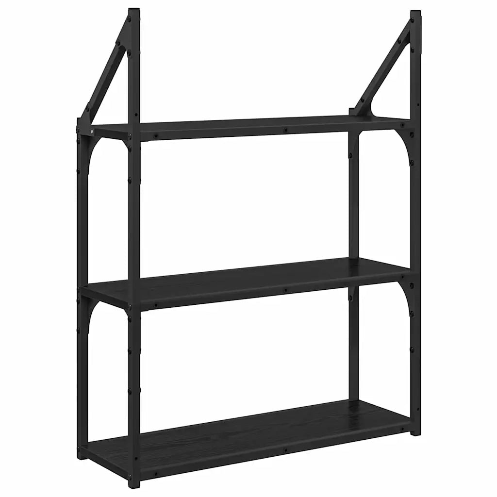 Scaffale da parete Rovere Nero 60 x 21 x 78,5 cm 882792