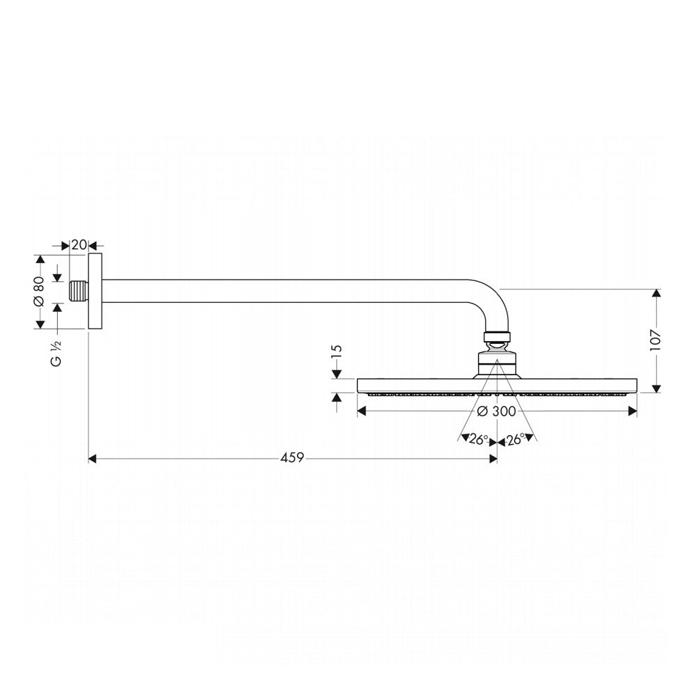 Soffione raindance s 300 air 1jet con braccio doccia 450mm