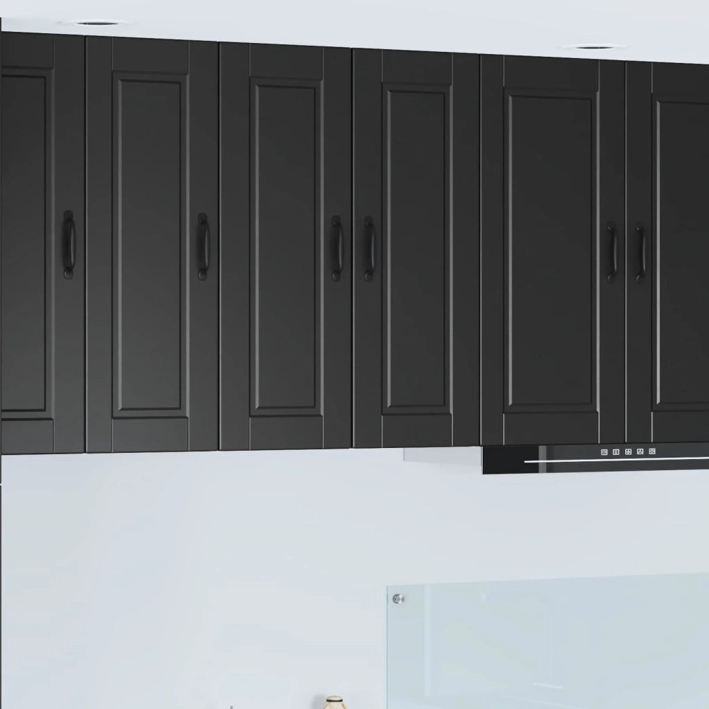 Mobile da cucina 2 pz-Set di 2 Armadio da cucina Nero 30 x 31 x 80 cm Legno multistrato 854506