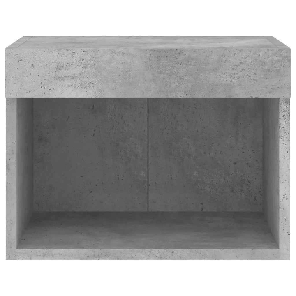 Comodino con Luci LED a Parete Grigio Cemento 837119