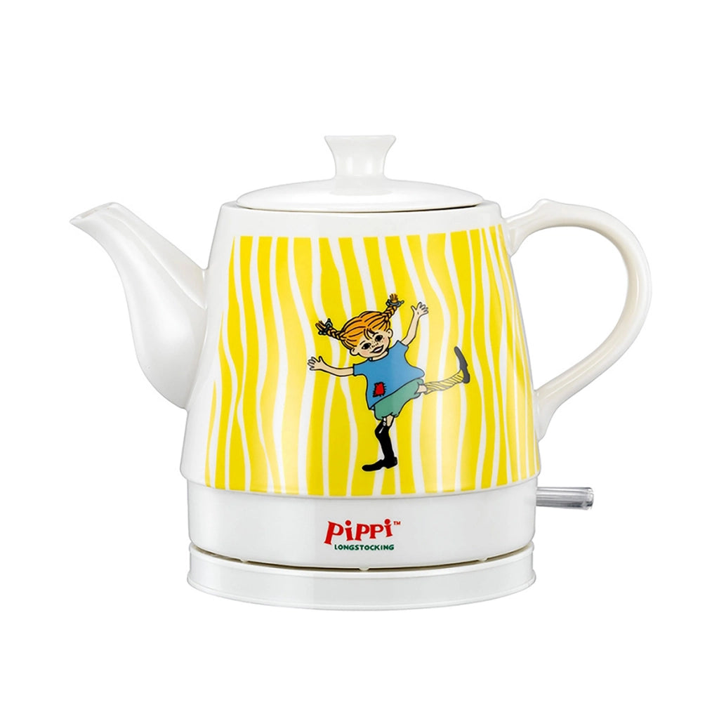 Bollitore in Ceramica 0,8L 1750W con Spegnimento Automatico dal Design Happy Pippi Bianco / Giallo Pippi