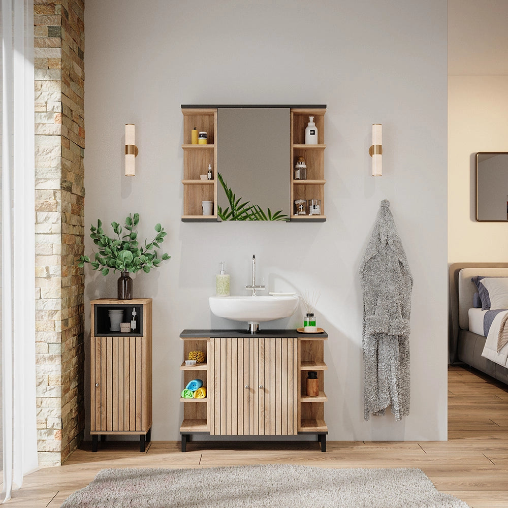Vicco Set di mobili da bagno Sonoma 3 parti