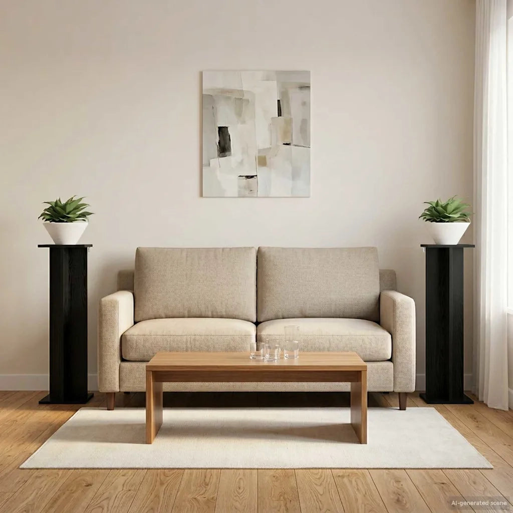 Supporto per piante 2 pz Rovere Nero 25 x 25,5 x 100,5 cm 899629