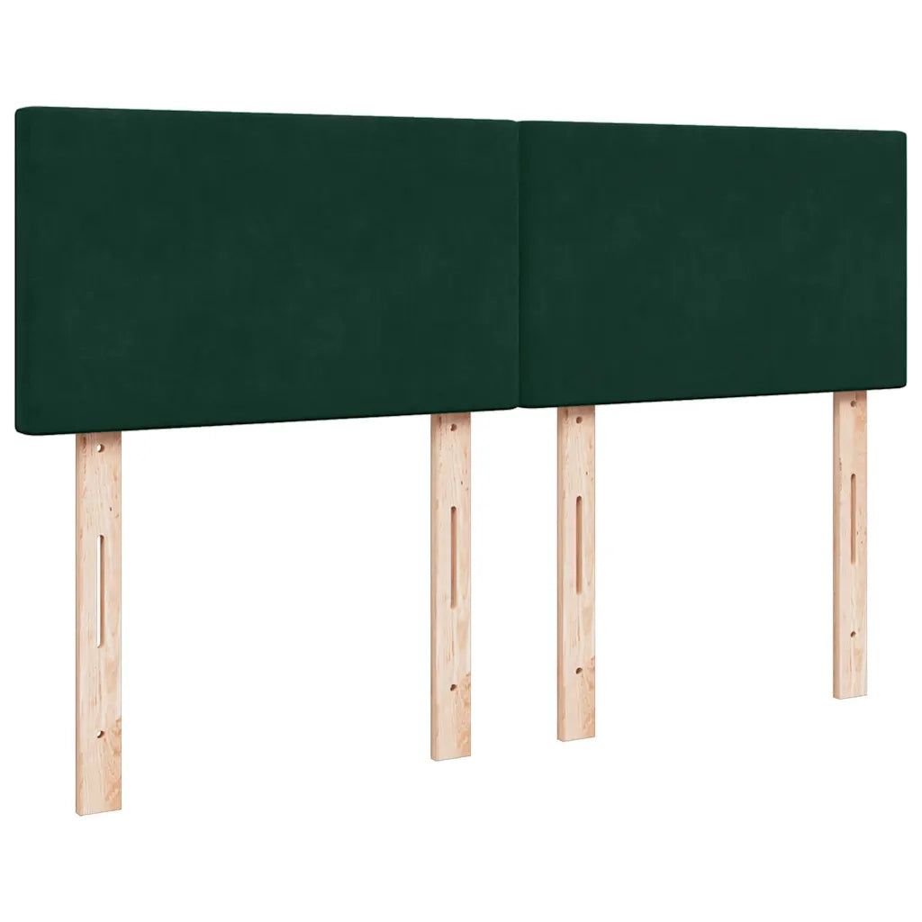 Giroletto a Molle con Materasso Verde Scuro 140x200 cm Velluto