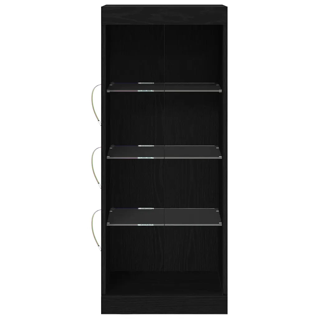 Credenza | Madia LED Rovere Nero 41 x 37 x 100 cm Legno multistrato