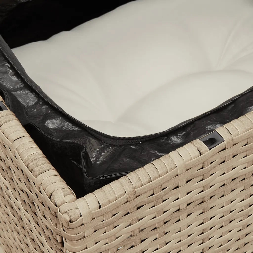 Set Divano da Giardino 9 pz con Cuscini Beige in Polyrattan 3256065