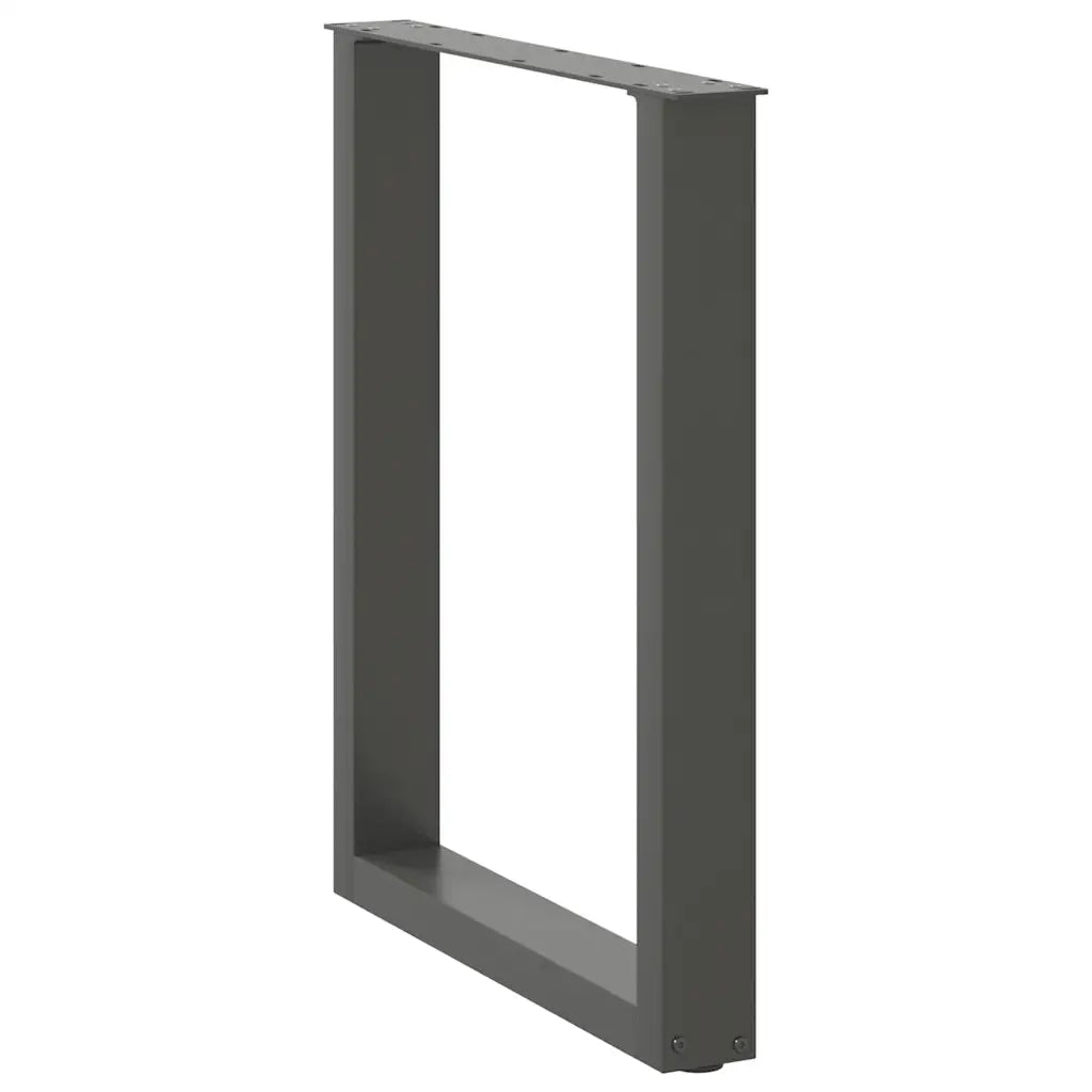 Gambe per tavolo da pranzo a forma di U 2 pz Antracite 70x(72-73) cm Acciaio 4013186