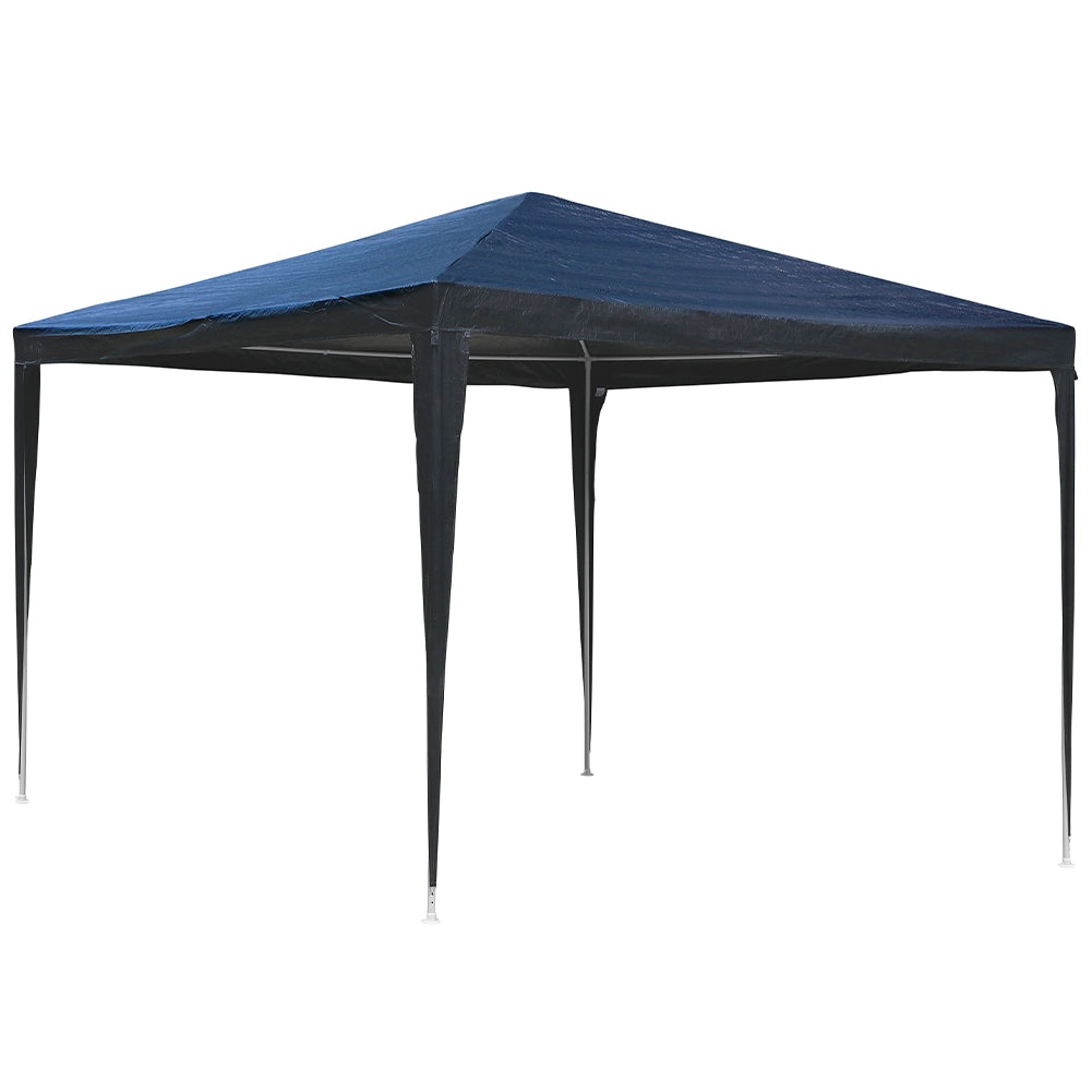 Gazebo Giardino 3x3mt Metallo Telo Impermeabile Blu Terrazzo Stand Fiera Blu