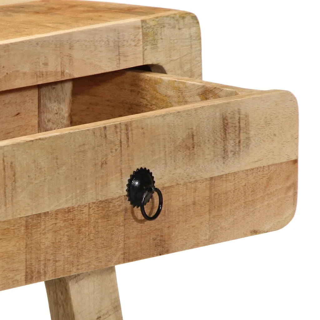 Tavolo Consolle 90x32x75 cm in Legno Massello di Mango Grezzo