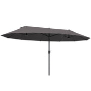 Ombrellone da Giardino ¨C Zephmum ¨C Grigio 4.6x2.7 m 12 Stecche Acciaio Poliestere