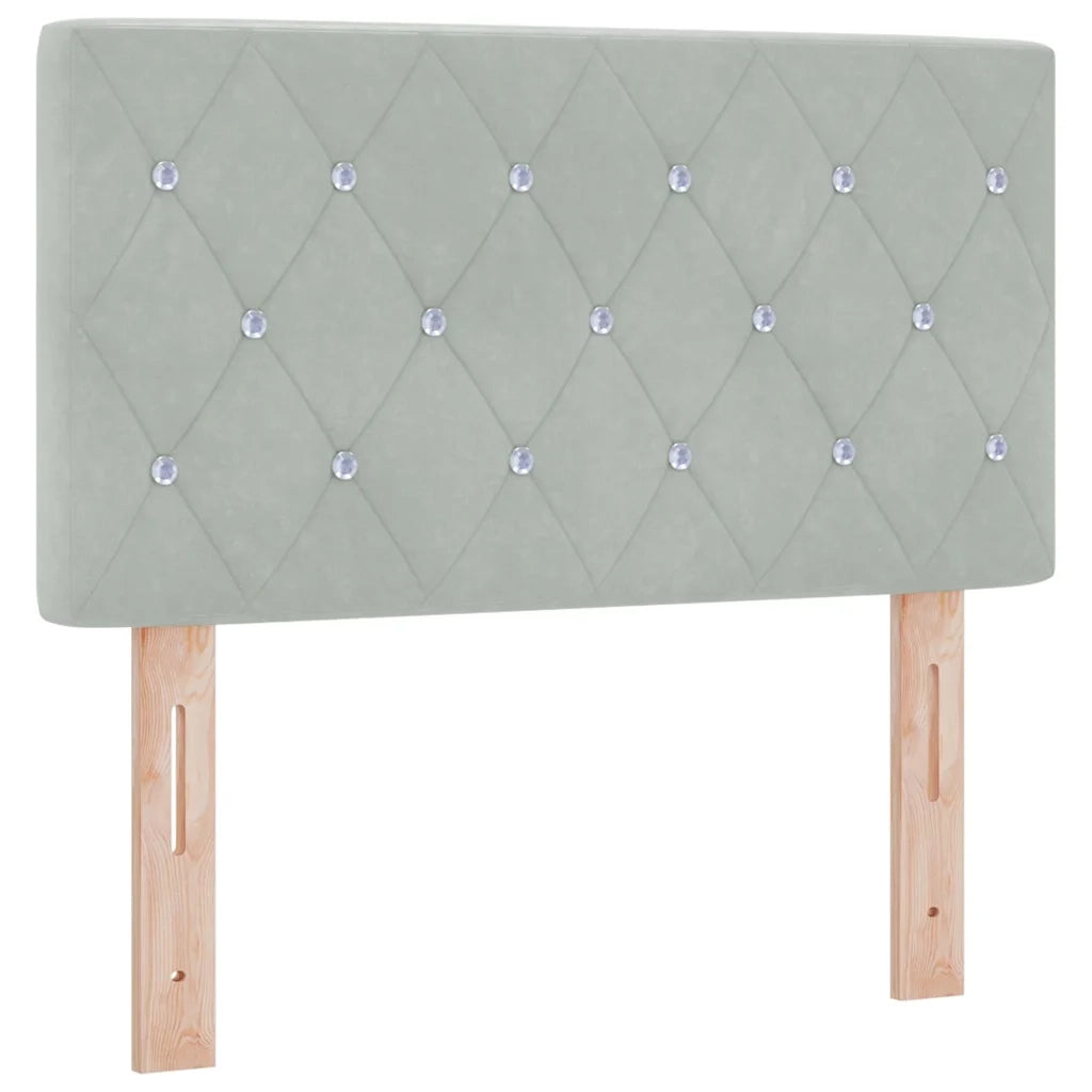 Letto a Sorgente LED con led Grigio chiaro 80 x 200 cm Velluto