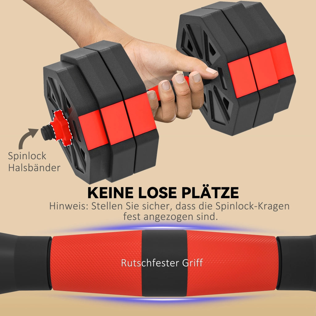 Set Hantel per Allenamento a Casa ¨C Minimal ¨C 30 KG, 6 in 1, Regolabile