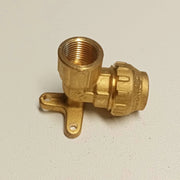 Raccordo f 20x1/2 gomito flangiato di giunzione in ottone con tenuta o-ring ed ogiva in ottone