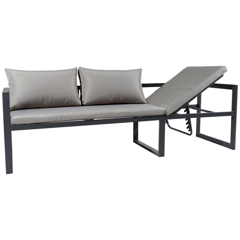 Set di mobili da giardino modulari IBIZA in tessuto grigio 4 posti - alluminio antracite