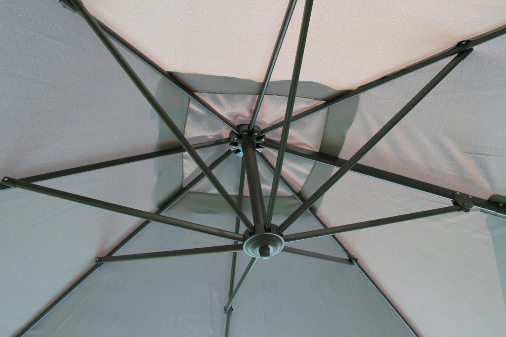 Ombrellone da Giardino Newton Decentrato 2x3 m in Alluminio Nero Telo Grigio