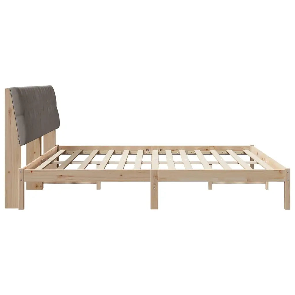 Letto con Testiera Rivestita con testiera Marrone 200 x 200 cm 3394381