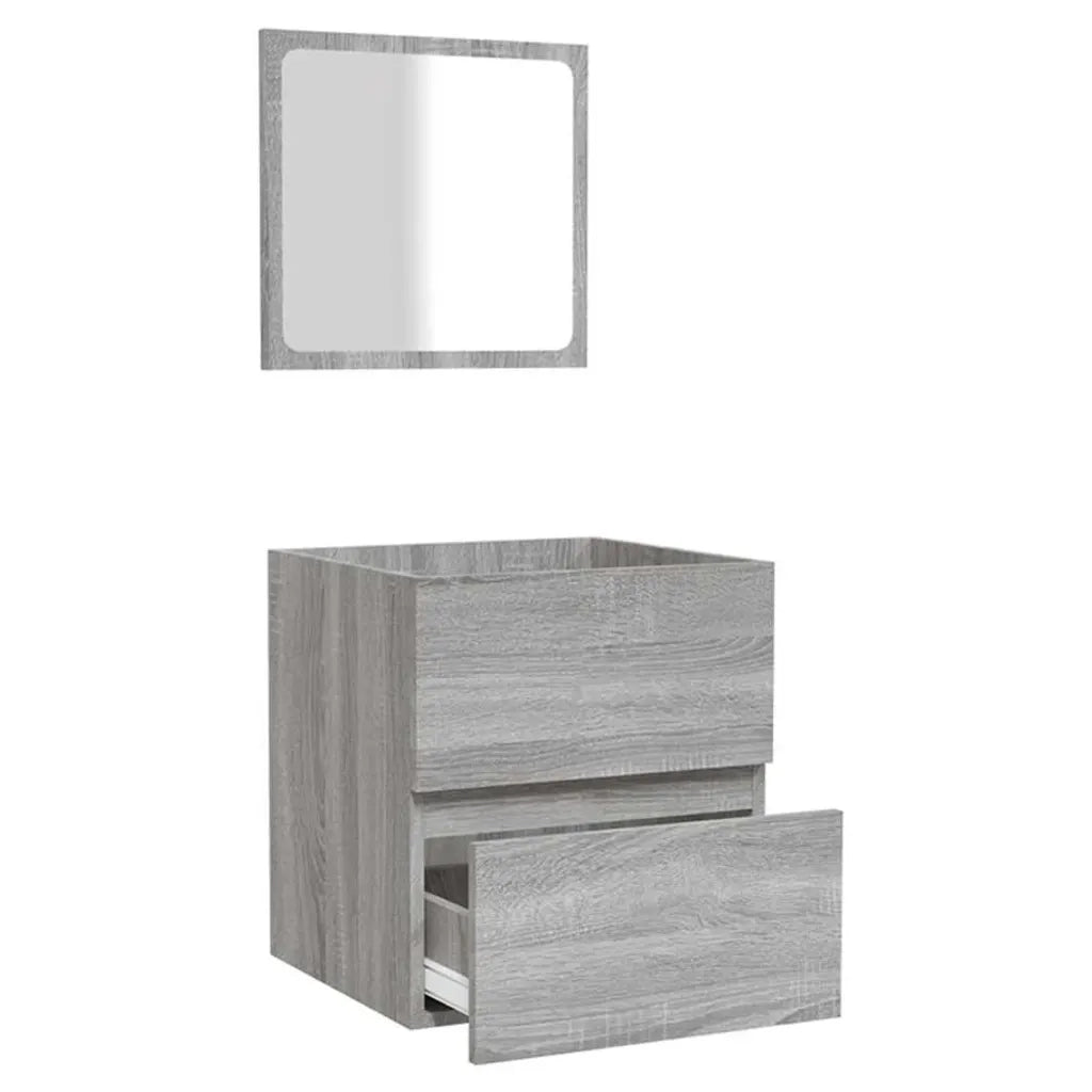 Mobile da Bagno con Specchio Grigio Sonoma in Legno Multistrato cod mxl 23768