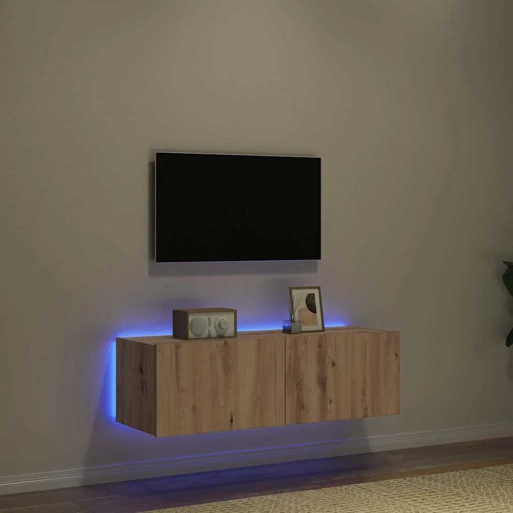 Mobile TV da parete-Mobile TV a Muro-Credenza TV Rovere artigianale 100 x 35 x 31 cm