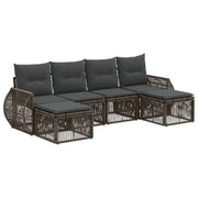 Set Divano da Giardino 6 pcs Grigio e Grigio Scuro polyrattan 3435497