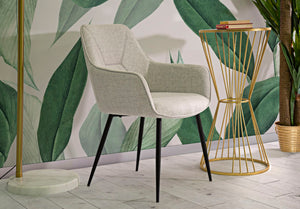 Set 2 Sedie Vicenza 58x85,5x63 cm in Tessuto Grigio/Nero