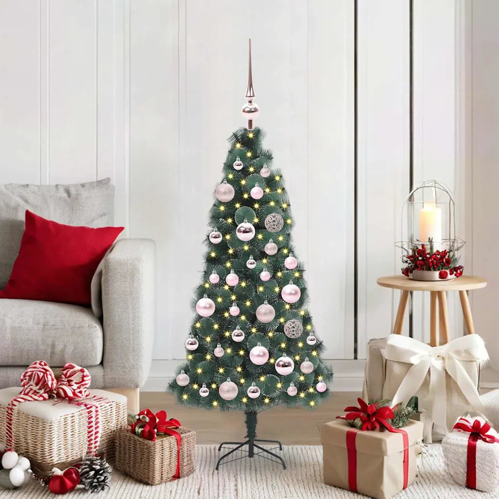 Albero di Natale | Decorazioni natalizie artificiale pre-illuminato con set di palle
