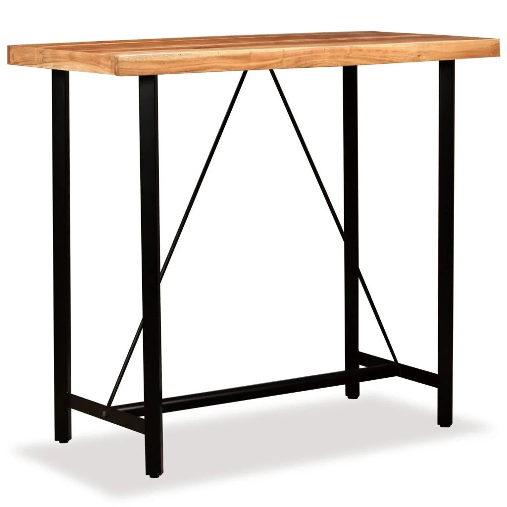 Tavolo alto stile bar/bistrot in legno massello di sheesham 120 cm 0902088