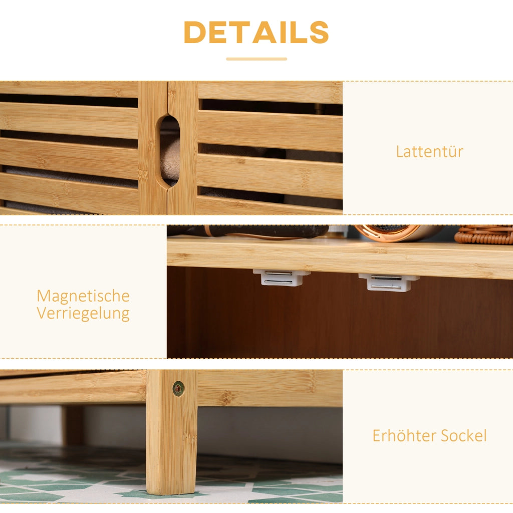 Mobile bagno con ante a lamelle ¨C Xylo ¨C bamb¨´ naturale