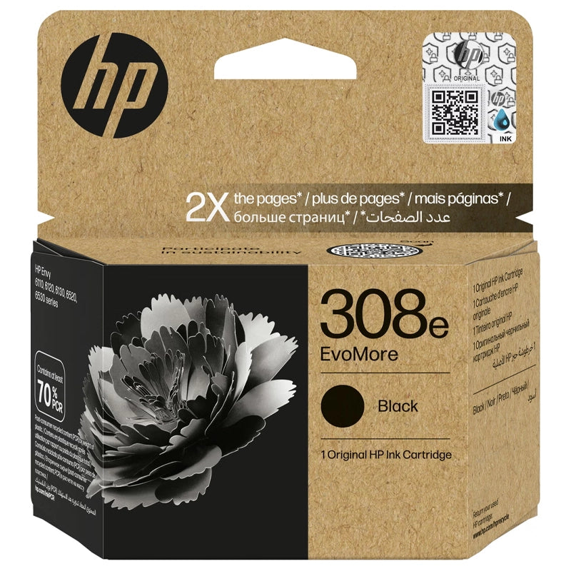 HP Cartuccia di inchiostro nero originale EvoMore 308e