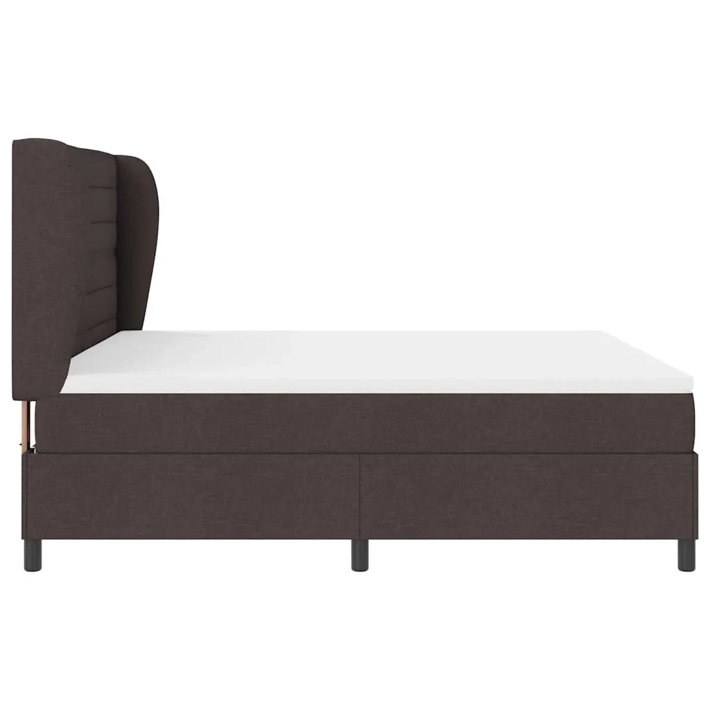 Letto a molle con materasso Marrone scuro 180 x 200 cm Tessuto 3340518