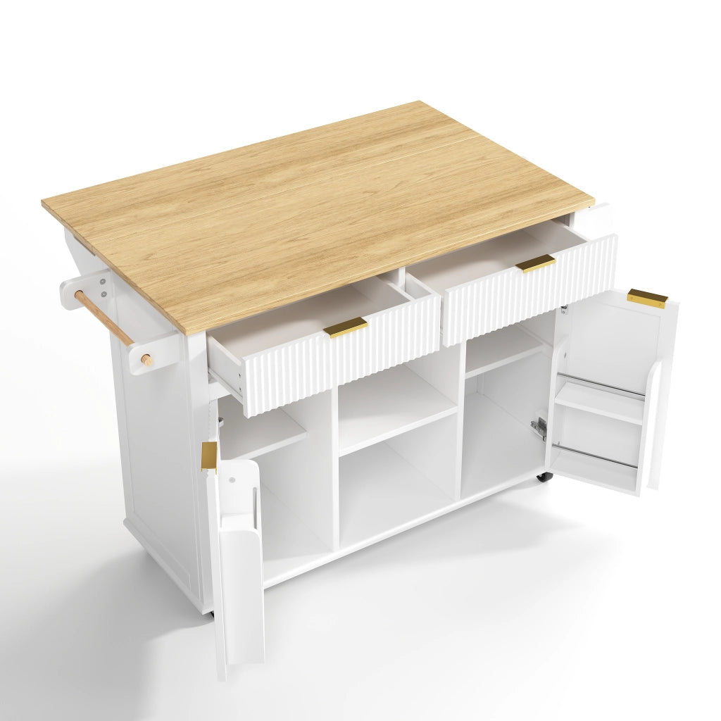 Mobile contenitore da cucina con 2 cassetti e 2 ante per cucina in MDF bianco naturale