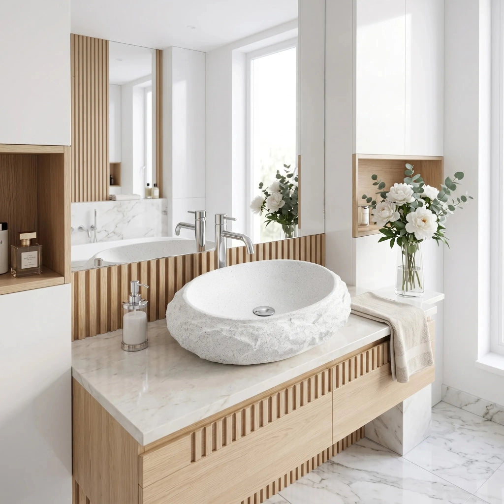 Lavabo Da Appoggio Rea Mika Light Grey