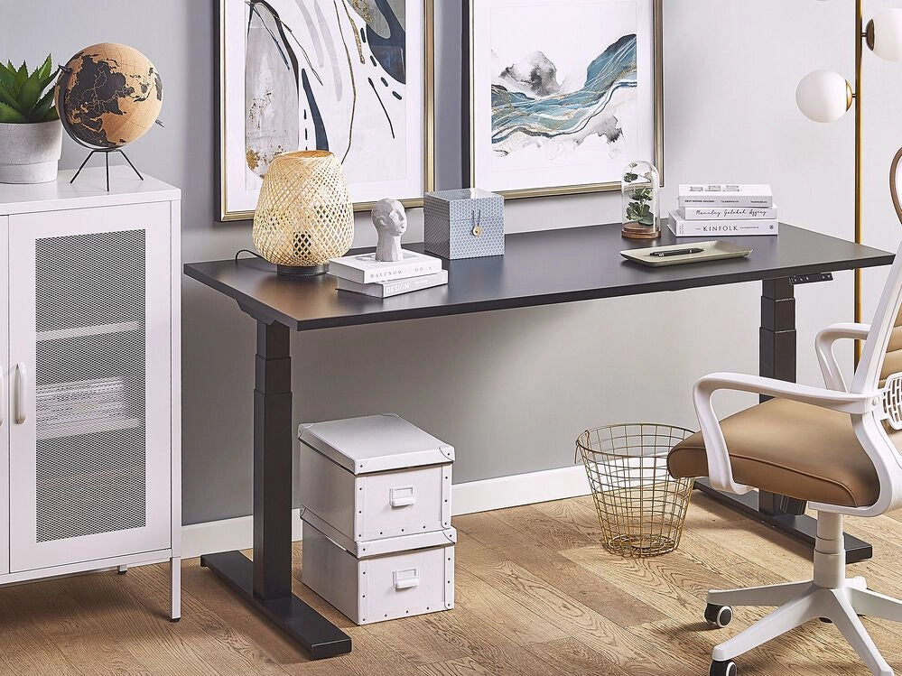 Scrivania elettrica regolabile nera 160 x 72 cm DESTIN