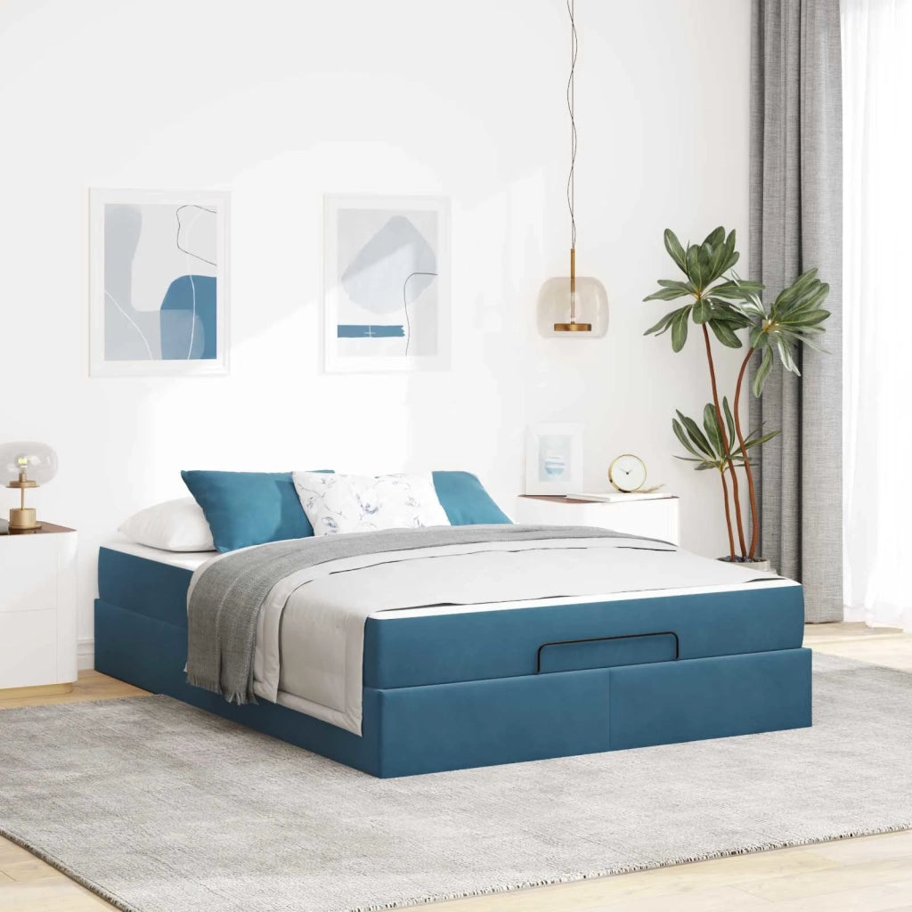 Struttura letto con materasso 2 pcs Blu Velluto 3399574