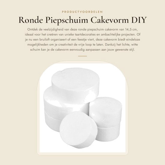 Decorazione per Torte in Schiuma di Poliuretano - 14,5 cm - Schiuma per Decorazione - Ideale per Progetti Creativi