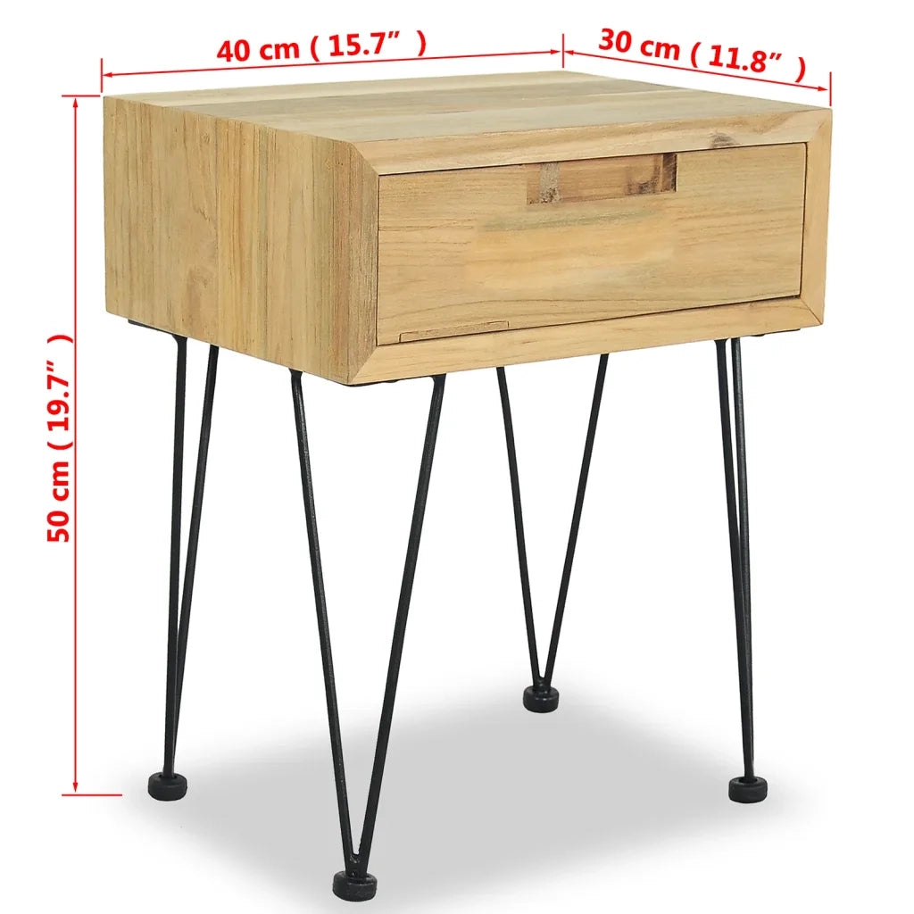 Comodino 40x30x50 cm in Legno Massello di Teak cod mxl 30915