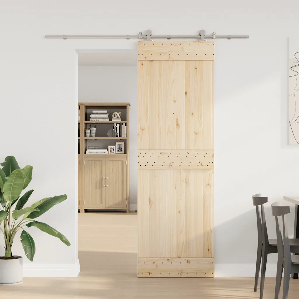 vidaXL Kit Binari Porta Scorrevole 200 cm Acciaio Inossidabile Argento