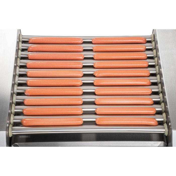 Macchina professionale per hot dog in acciaio inox 20 salsicce 2.200 watt 3614096