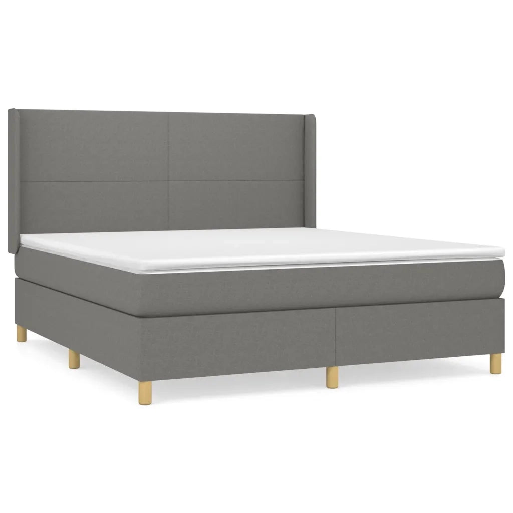 Giroletto a Molle con Materasso Grigio Scuro 180x200 cm Tessuto 3131850