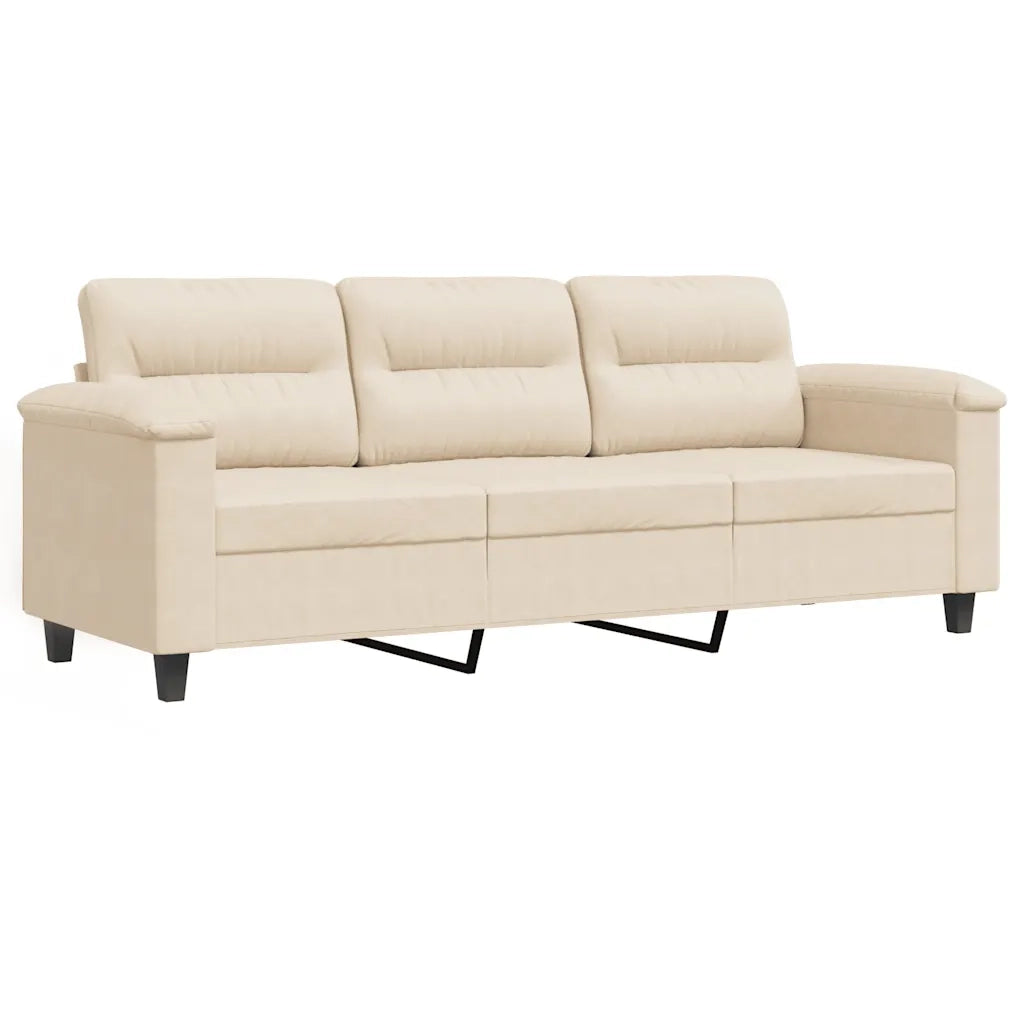Divano a 3 Posti Beige 180 cm in Tessuto Microfibracod mxl 109375
