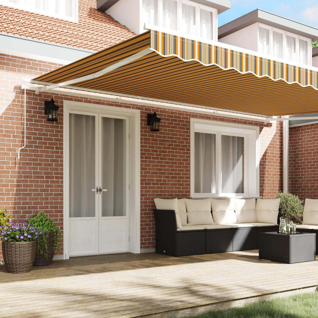Tenda Retrattile Manuale a Righe Multicolore 500x300 cm