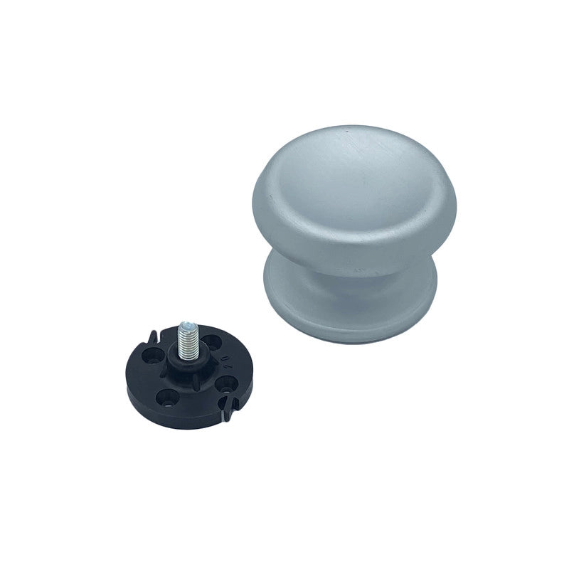 Pomolo fisso per porta SAGUATTI 166/80EB in alluminio argento satinato