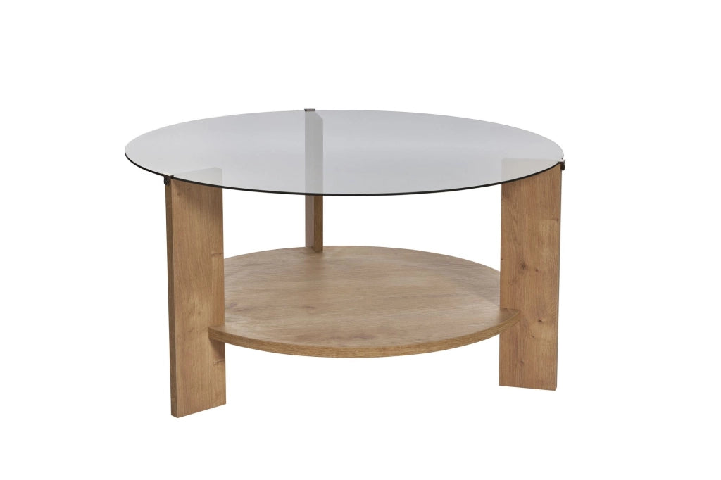 Tavolo basso in legno "Clara" - 75 x 75 x 40 cm - Chêne Saphir Fumées