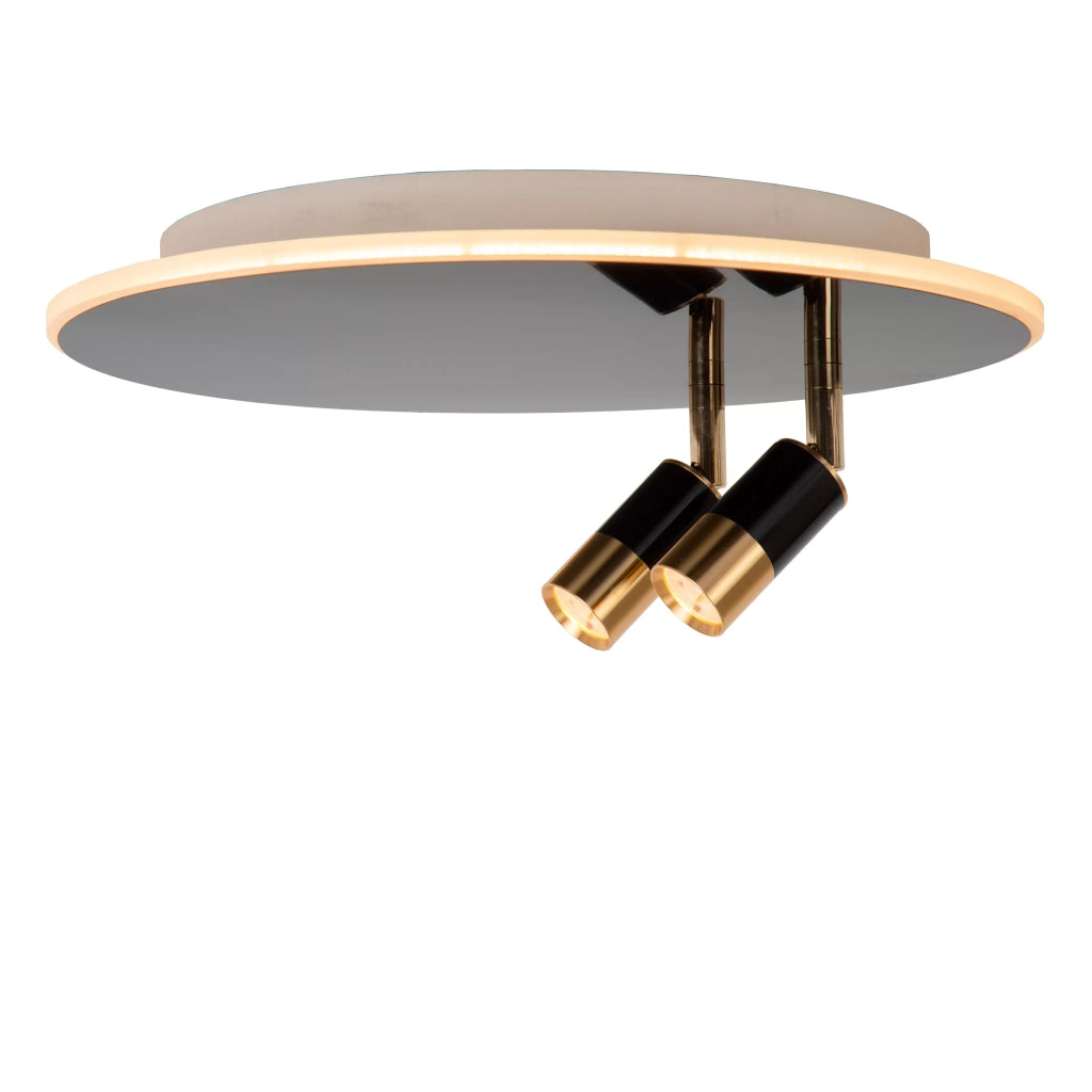 Plafoniera LED Lucide Jubel nera/oro 40cm dimmerabile